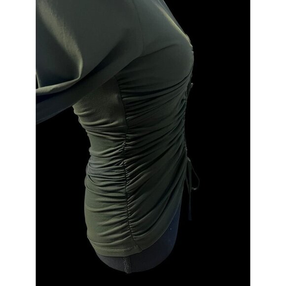 SUSANA MONACO Long Sleeve Ruched Top V-Neck Elastic Detail resort summer travel - Picture 8 of 10